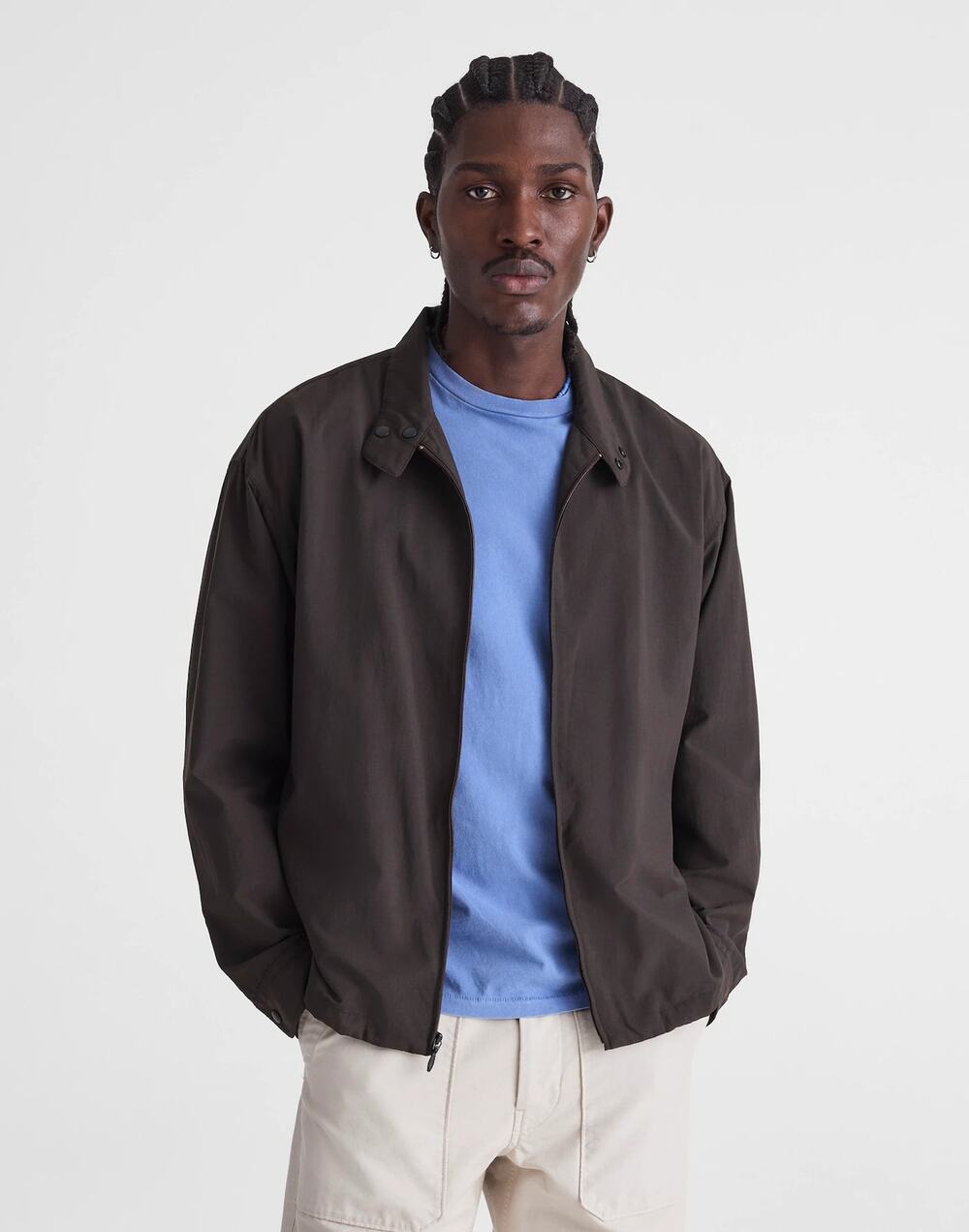 Madewell Men's Harrington Jacket Relaxed Fit in Nylon Dark Brown Size M NWT